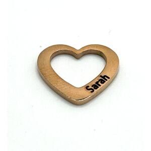 18K Rose Gold Plated Heart Pendant Charm Engraved Sarah New
